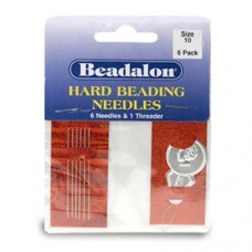 Size 10 Hard Beading Needles,  2.12 Inch, 6 Pack from Beadalon