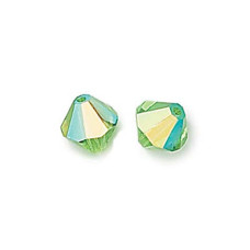 3mm Peridot AB 3mm Preciosa Bicones, pack of 48pcs
