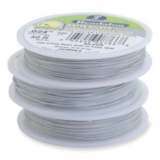 JW02NS-1, 7 Strand Wire, Satin Silver Colour, 0.015", 100ft Reel