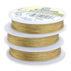 Beadalon JW14G-1 19 Strand Beading Wire, Gold Colour, 0.015", 100ft Reel