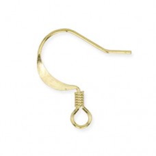 Beadalon 308A-004 Ear Wires, Dapped & Spring, Gold, 144 Pack