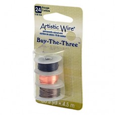 24 Gauge Three Pack of wire, Black, Natural and Gunmetal.  4.5m of each