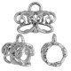 Kumihimo Finding Kit, Silver, Pendant Bail Butterfly, Pack of 4