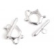 15 x 19mm Kettle Toggle Clasps, Silver, Pack of 2 clasps