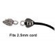Crimp Ends Heart 3mm Hole, pack of 2, Antique Silver 
