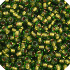 Green Transparent Copper Lined, Size 11/0, 22g