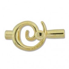 Small Glue In Toggle Swirl, Gold, 3.2mm I.D