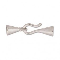 Large Hook & Eye Clasp, I.D 6.2mm, Silver Plated, 2 Clasps