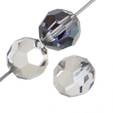 Half Coated Heliotrope Preciosa 8mm Round Crystals on 5" Strand 