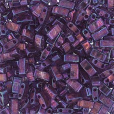 Light Amethyst Transparent Gold Luster Half Tila Beads, colour 0316, 5.2gm appro...