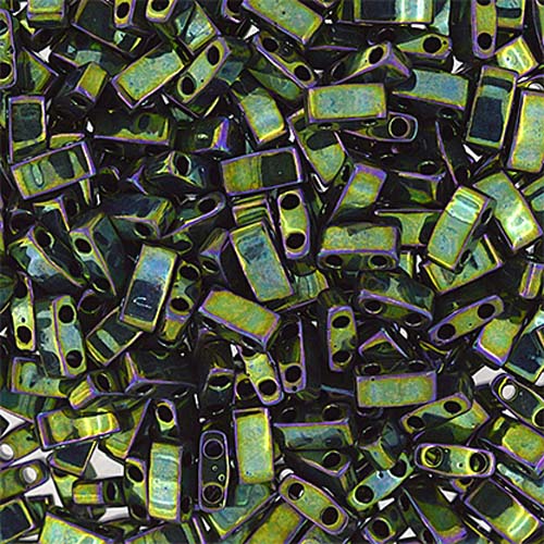 Green Malachite Metallic Iris - Half Tila, Miyuki 5.2g Green Malachite Metallic Iris - Half Tila, Miyuki 5.2g