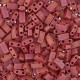 Red Opaque AB Matte Miyuki Half Tila Beads, colour 0408FR, 5.2g approx.