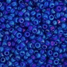 Cobalt Transparent AB Matte, Miyuki 8/0 Seed Beads, Colour 0151FR, 22 Grams
