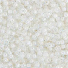 White AB Lined-Dyed Miyuki 11/0 Seed Beads, 250g, Colour 0284