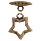 15mm Fancy Star Toggle Clasps, Antique Copper, Pack of 2 clasps