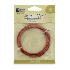12 Gauge (2.1 mm), Red coloured  copper Wire, 10 ft length
