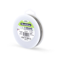 Bright, 0.018 inch, 1,000ft Bulk Reel of 7 Strand Beadalon Beading Wire, JW03T-8 Bright, 0.018 inch, 1,000ft Bulk Reel of 7 Strand Beadalon Beading Wire, JW03T-8