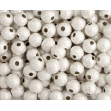 6mm Round Stardust Bead, Silver, Pack of 10