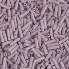 Matte Opaque Mauve AB Miyuki Bugle Beads 6mm, Approx 12.5 Grams
