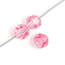 4mm Preciosa Round Crystals on 5" Strand Rose