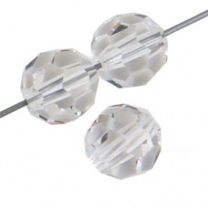 Preciosa 8mm Round Crystals on 5" Strand, Crystal, 15 Beads