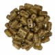 Opaque Light Beige - Copper Picasso 2-Hole Brick Bead - 3 x 6mm - Pack of 50 
