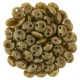 Beige Bronze Picasso 2-Hole 6mm Lentil Beads - Strand of 50 Beads
