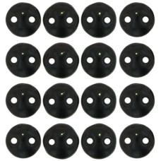 Black Opaque 2-Hole 6mm Lentil Beads - Strand of 50 Beads