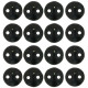 Black Opaque 2-Hole 6mm Lentil Beads - Strand of 50 Beads