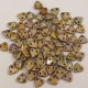 Bulk Bag Opaque Luster Green Czechmate Triangle Beads, approx 100g