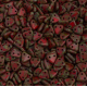 Bulk Bag Opaque Red Picasso Czechmate Triangle Beads, approx 100g