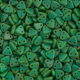 Bulk Bag Opaque Turquoise Picasso Czechmate Triangle Beads, approx 100g