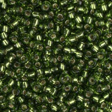 Miyuki Size 8 Seed Beads, Olive Silver Lined, Colour 0026, 250 Grams