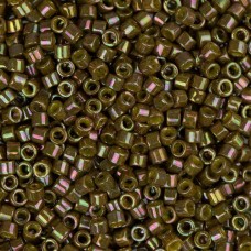 DB0133B Olive Opaque AB Gold Luster, Size 11/0 Miyuki Delica Beads, 50gm bag