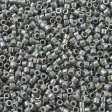 DB0168B Grey Opaque AB, Size 11/0 Miyuki Delica Beads, 50gm bag