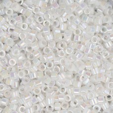 DBL0202 White Pearl Opaque AB Size 8/0 Miyuki Delica Beads, Colour Code 0202, 5....