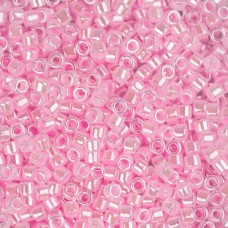 DB0244B Light Cryst. Pink Ceylon Lined-Dyed, Size 11/0 Miyuki Delica Beads, 50gm...