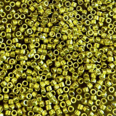 DB0424 Yellow Zest Opaque Galvanized-Dyed, Size 11/0 Miyuki Delica Beads, 50g ap...