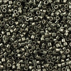 DB0452B Dark Grey Opaque Nickel Plated Dyed, Size 11/0 Miyuki Delica Beads, 50gm...