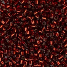DB0603 Ruby Red Silver Lined-Dyed, Size 11/0 Miyuki Delica Beads, 50gm bag