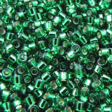 DB0605 Emerald Silver Lined-Dyed, Size 11/0 Miyuki Delica Beads, 50gm bag