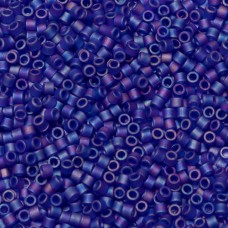 DBL0864 Matte Transparent Cobalt AB Size 8/0 Miyuki Delica Beads, 5.2g approx.