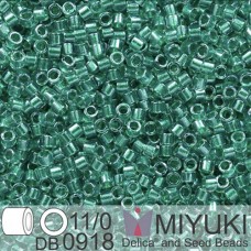 DB0918 Green Aqua Sparkle Crystal Lined, Size 11/0 Miyuki Delica Beads, 50gm bag