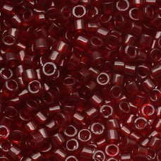 DB1102 Transparent Dark Cranberry Miyuki 11/0 Delica Beads, 50 Gram Bag
