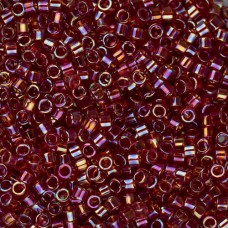 DB1242 Dark Cranberry Red Transparent AB, Size 11/0 Miyuki Delica Beads, 50g app...