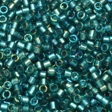 DB1769 Sparkling Aqua Green Lined Teal AB, Size 11/0 Miyuki Delica Beads, 50g Wh...