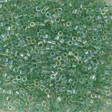 DBLC0060 Green Lime AB Lined-Dyed, size 8/0 Hex Cut Miyuki Delica Beads, approx ...