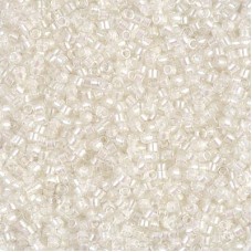 DB1701 Pearl Lnd Transparent Pale Beige AB, Size 11/0 Miyuki Delica Beads, 50g W...