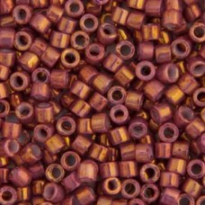 DB1016 Pink Rhubarb AB Metallic Gold Luster, Size 11/0 Miyuki Delica Beads, 50g ...