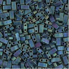 Metallic Blue Green Iris Miyuki Half Tila Beads, colour 2064. Wholesale pack of ...